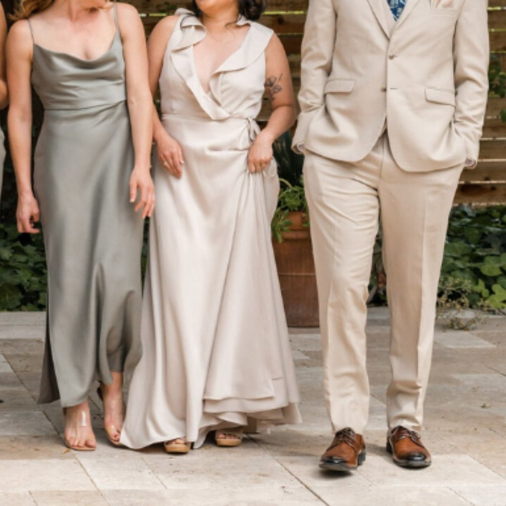 BHLDN Cali Satin Charmeuse Midi Dress